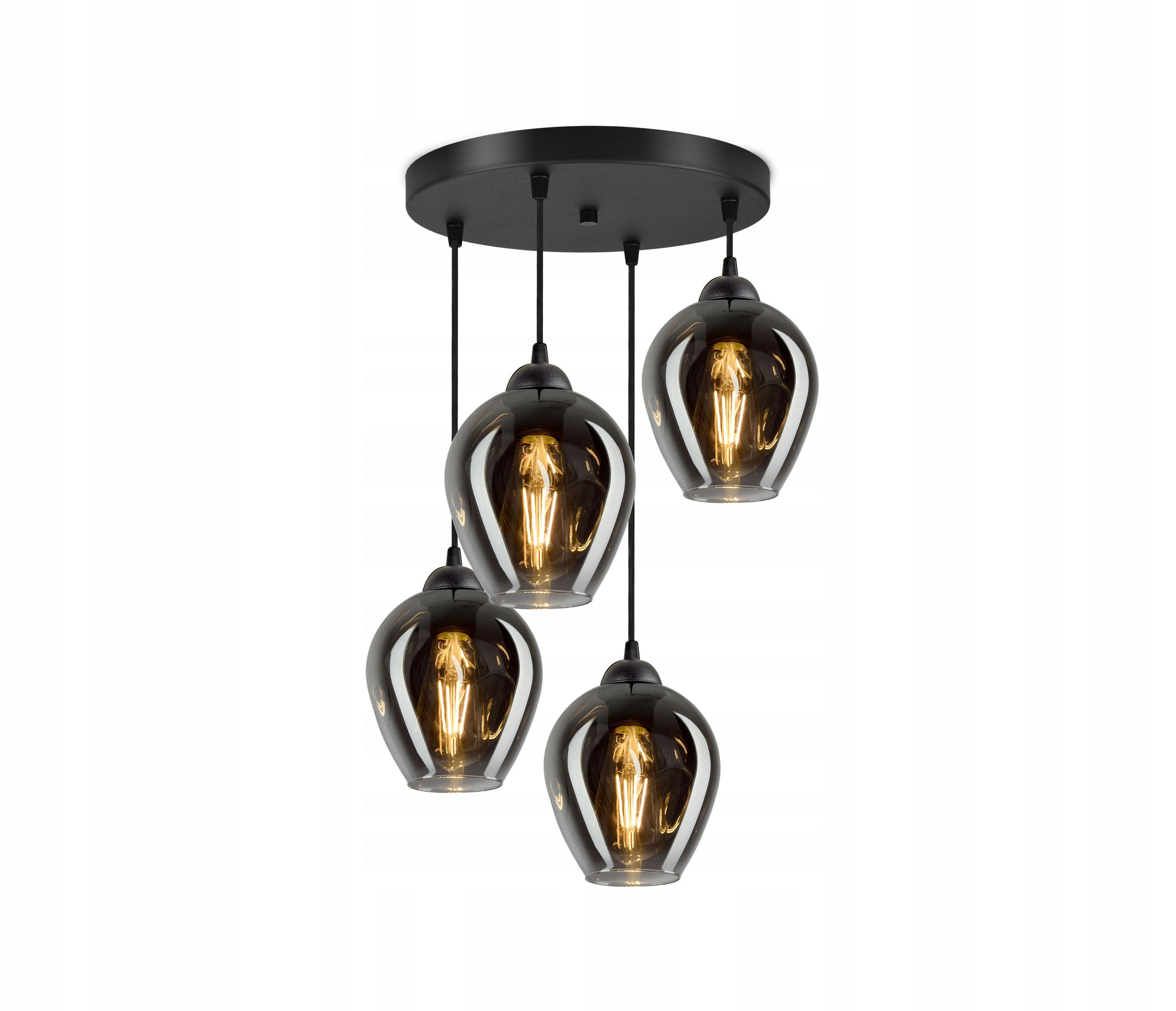 PENDELLEUCHTE Hegel - Transparent/Anthrazit, Glas/Metall (35/35/80cm) - kiki design