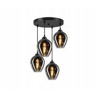 PENDELLEUCHTE Hegel - Transparent/Anthrazit, Glas/Metall (35/35/80cm) - kiki design