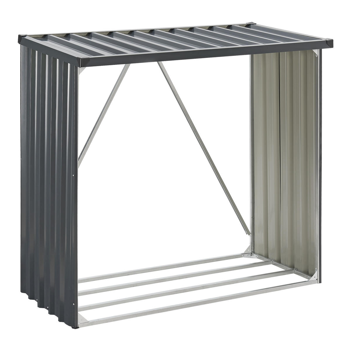 BRENNHOLZUNTERSTAND Kalmar - Anthrazit, Metall (156/152/80cm) - casa.pro