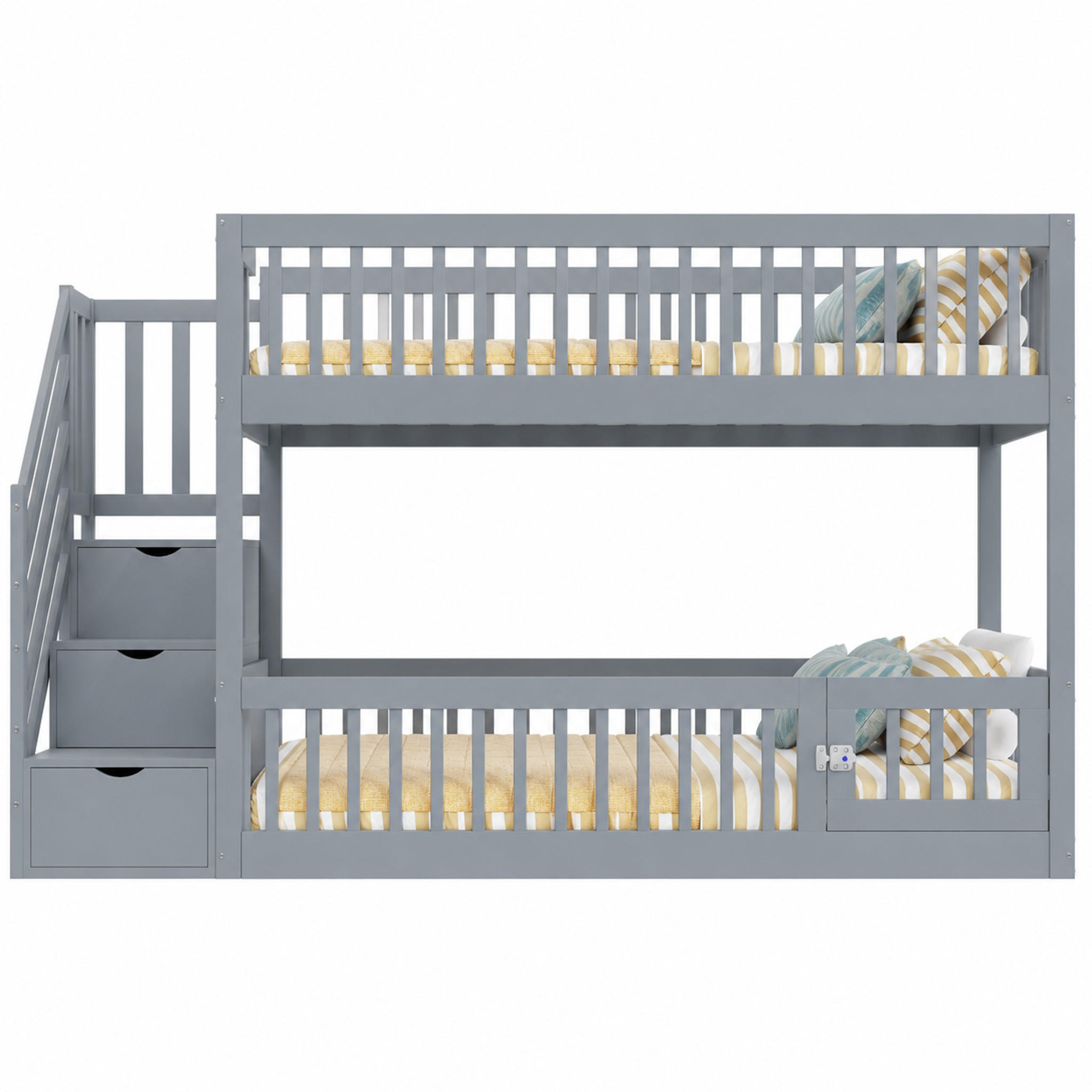 Meubliv Etagenbett Grau 90x200 cm
