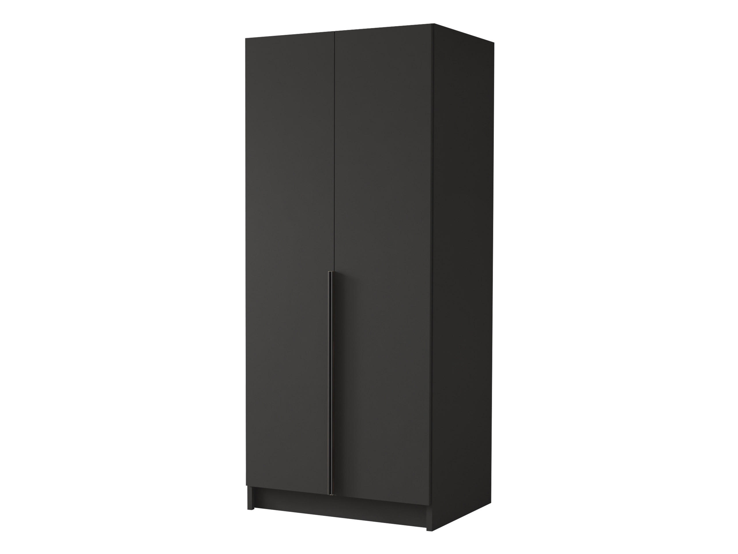 KLEIDERSCHRANK Bono I - Schwarz, Holzwerkstoff/Metall (100/215/58cm) - MIRJAN24