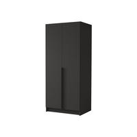 KLEIDERSCHRANK Bono I - Schwarz, Holzwerkstoff/Metall (100/215/58cm) - MIRJAN24