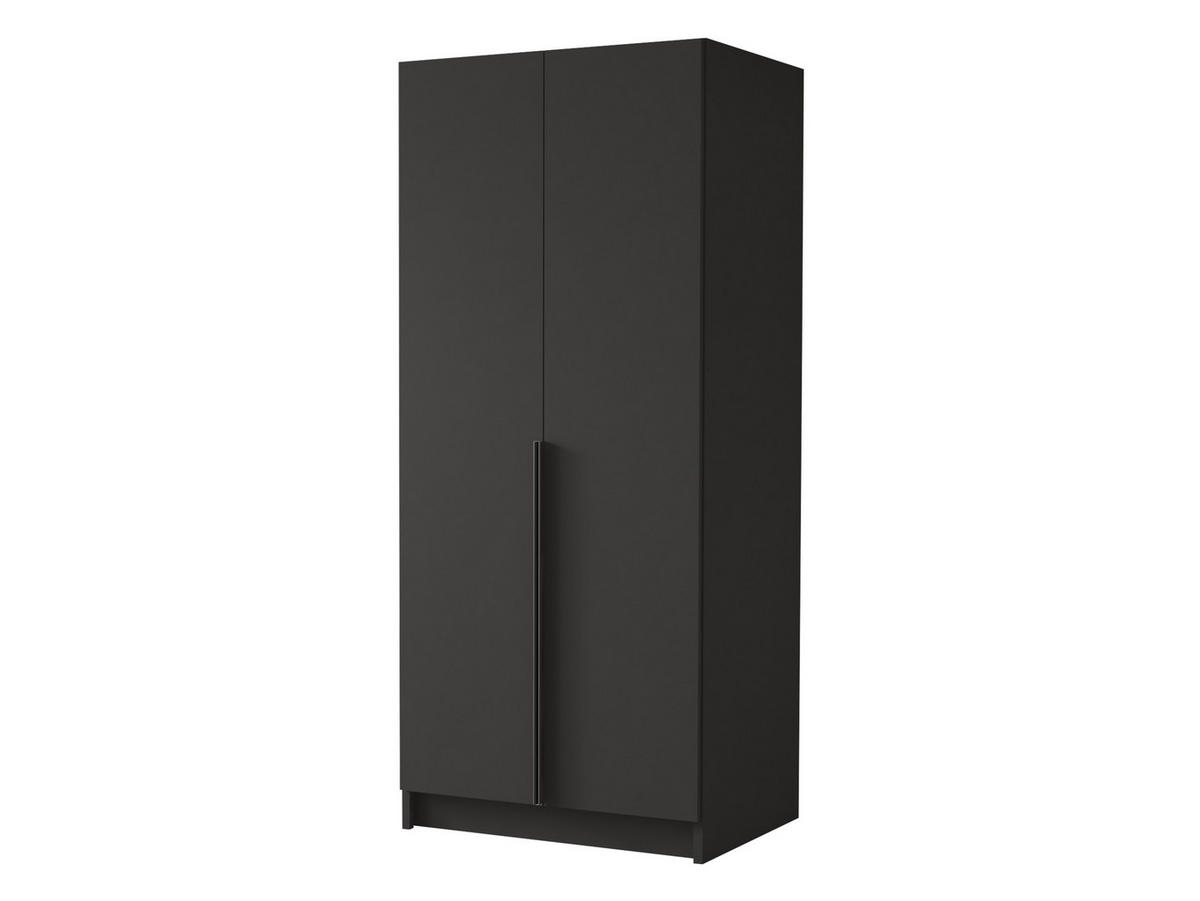 KLEIDERSCHRANK Bono I - Schwarz, Holzwerkstoff/Metall (100/215/58cm) - MIRJAN24