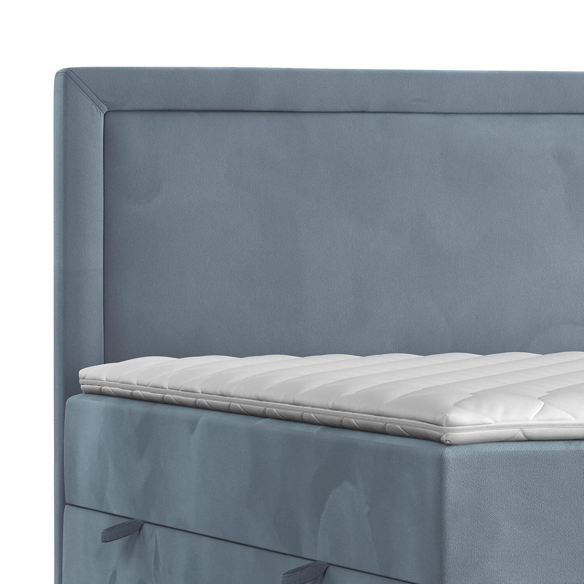 BOXBETT Jodan 120/200 cm Blau grau im Magic Velvet Stoff - Blaugrau/Schwarz, Holz/Holzwerkstoff (120/200cm) - AltaBeds