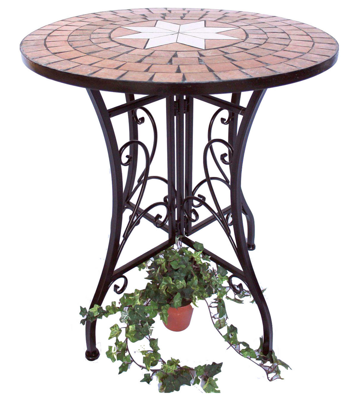 SITZGRUPPE 12001-2 Gartentisch + 2 Stk. Gartenstuhl aus Metall Mosaik - Schwarz, Metall - DanDiBo