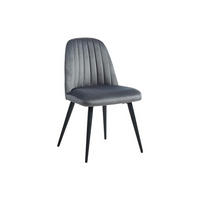 STUHL - 49 cm x 52 cm - samt - grau Eleana - Grau, Textil/Metall (49/81/52cm) - Vente-Unique