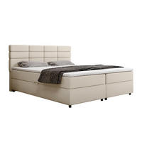 BOXBETT Reve 180 x 200 cm mit Bettkasten und Lattenrost ohne matratze - beige - Rot, Holz (180/200cm) - Homesy