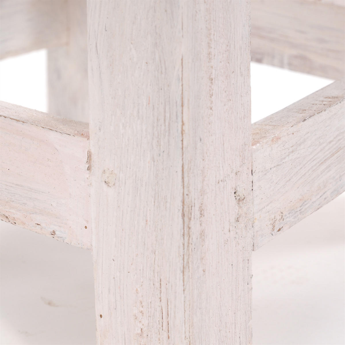 FUSSHOCKER PALO Mahagoni Recyclingholz 05 weiß-natur - Multicolor, Holz (26/27/26cm) - DESIGN DELIGHTS