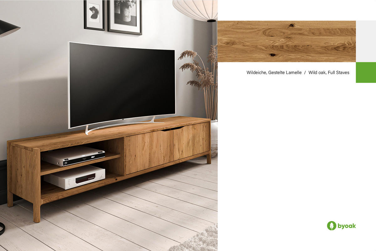 TV-SCHRANK PAUL Wildeiche - Wildeiche, Holz (200/48/50cm) - byoak