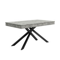ESSTISCH ausziehbar 140-180 cm MDF Metall Grau 6-8 Personen - Grau, Metall (180/80/76cm) - Meubliv