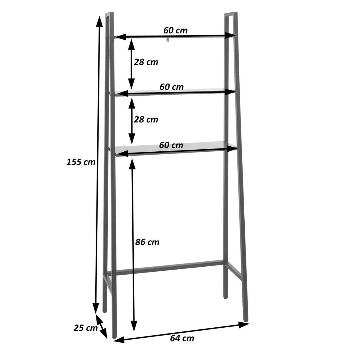 STANDREGAL Marmor Weiß Dekor - Weiß, Holz (64/155/25cm) - MCW