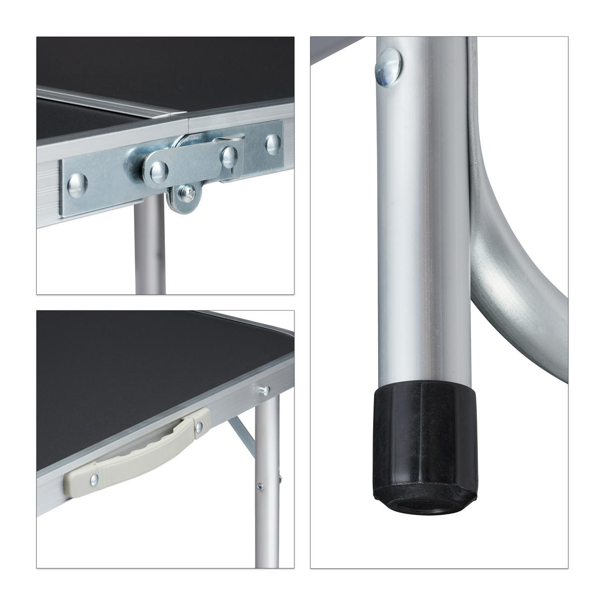 KEMPINGOVÝ stôl - viacfarebná, kov/kompozitné drevo (60/120/70.5cm) - Relaxdays