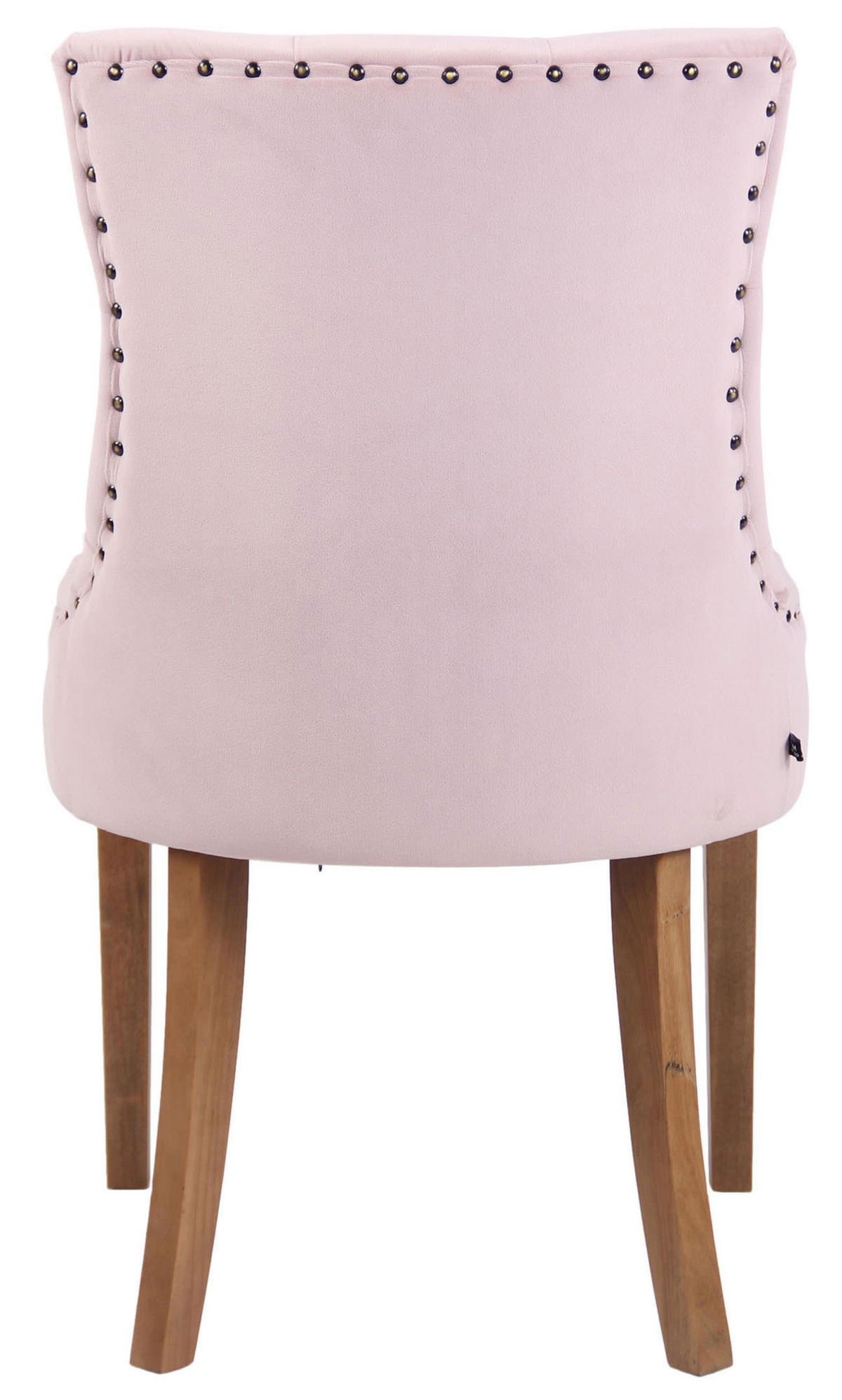 ESSZIMMERSTUHL Aboli Samt, antik-hell Pink - Hellbraun/Rosa, Holz/Textil (55/92/58cm) - TPFLiving