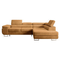 ECKSOFA Stevil Senfgelb Cordbezug - Silberfarben/Messingfarben, Textil/Metall (275/203cm) - Selsey