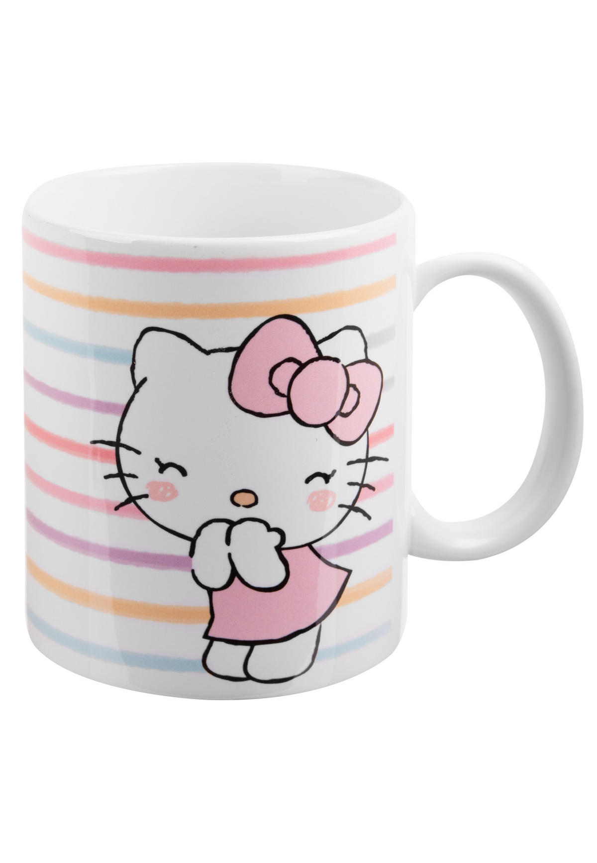 KAFFEEBECHER Hello Kitty Stripes Mehrfarbig 320 ml - Multicolor, Keramik (0.32L) - Hello Kitty
