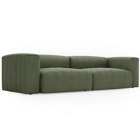 SOFA 240/85/80 Grün Landi - Schwarz/Grün, Kunststoff/Textil (240/85/80cm) - Graingold