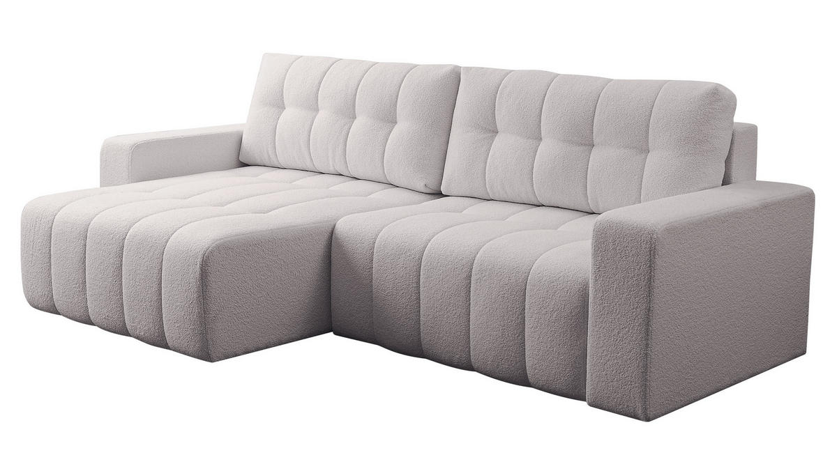 ECKSOFA Masone - Hellrosa/Schwarz, Holz/Kunststoff (245/143cm) - MIRJAN24