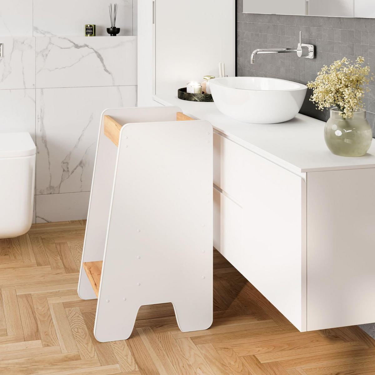 LERNTURM Maja - Weiß, Holzwerkstoff (40/80/45cm) - RAUMHIRSCH FURNITURE