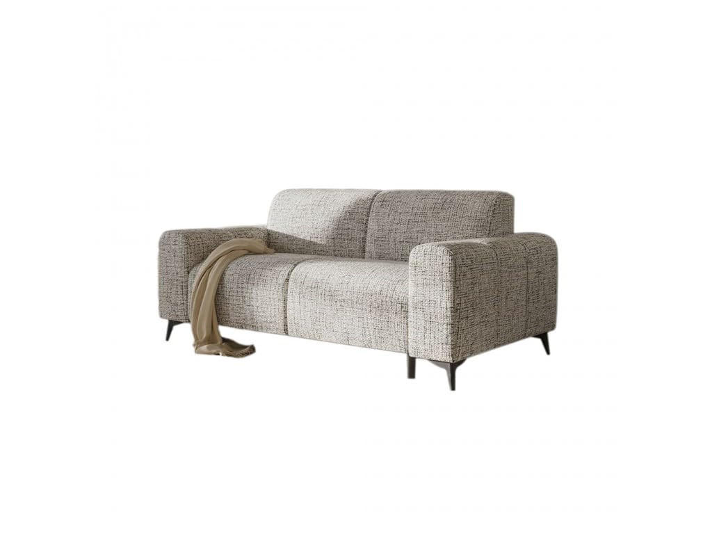 SOFA mit Schlaffunktion LIVIGNO, 205x82x105 cm, Schlafsofa mit Italienischem Ausklappsystem, Dunkelbeige - Cappuccino, Holz/Textil (205/82/105cm) - Trada