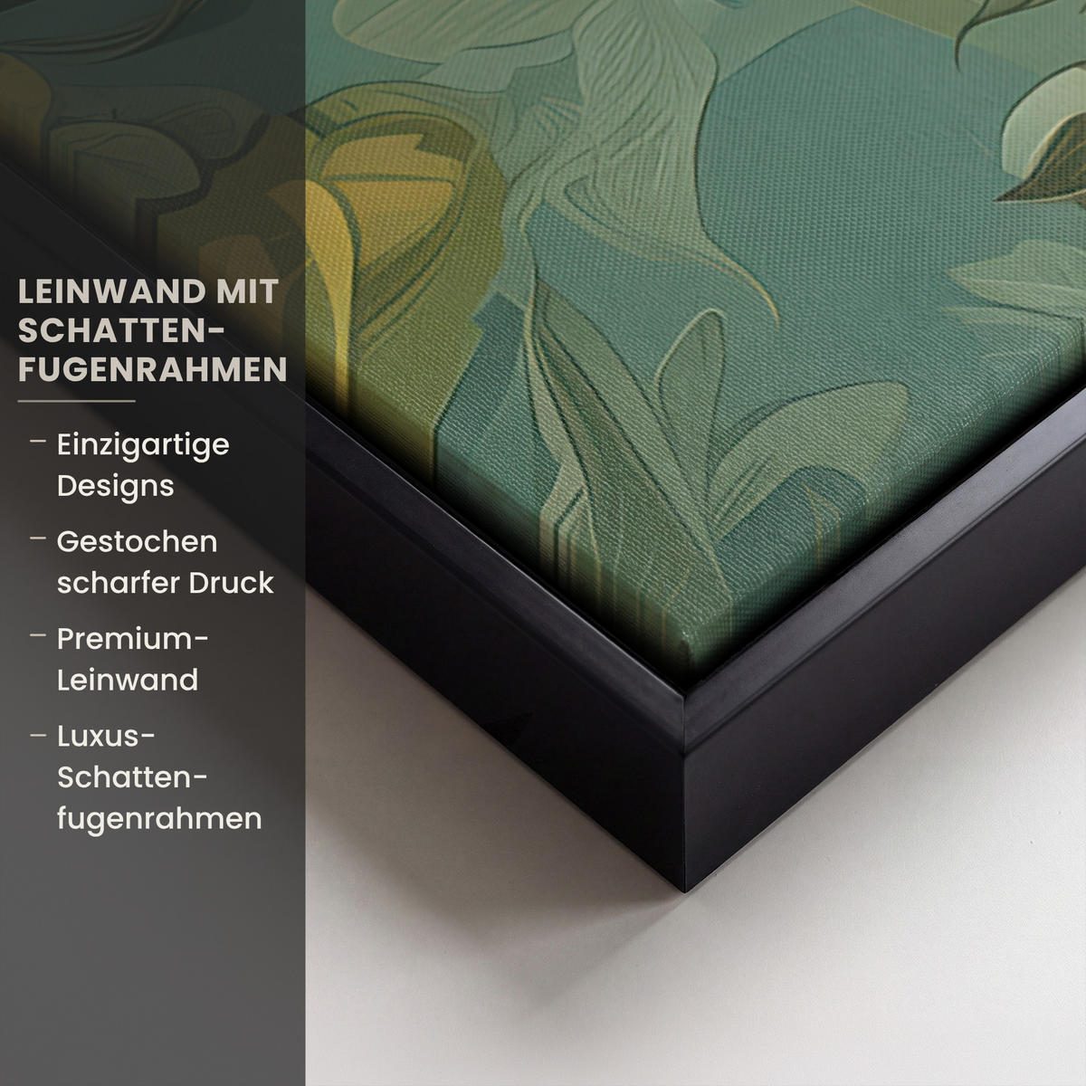 LEINWAND Bilder mit Rahmen - Frau - Blumen - Schmetterlinge - Natur - Vintage - 70x50 - Salbeigrün, Textil (70/50cm) - MuchoWow