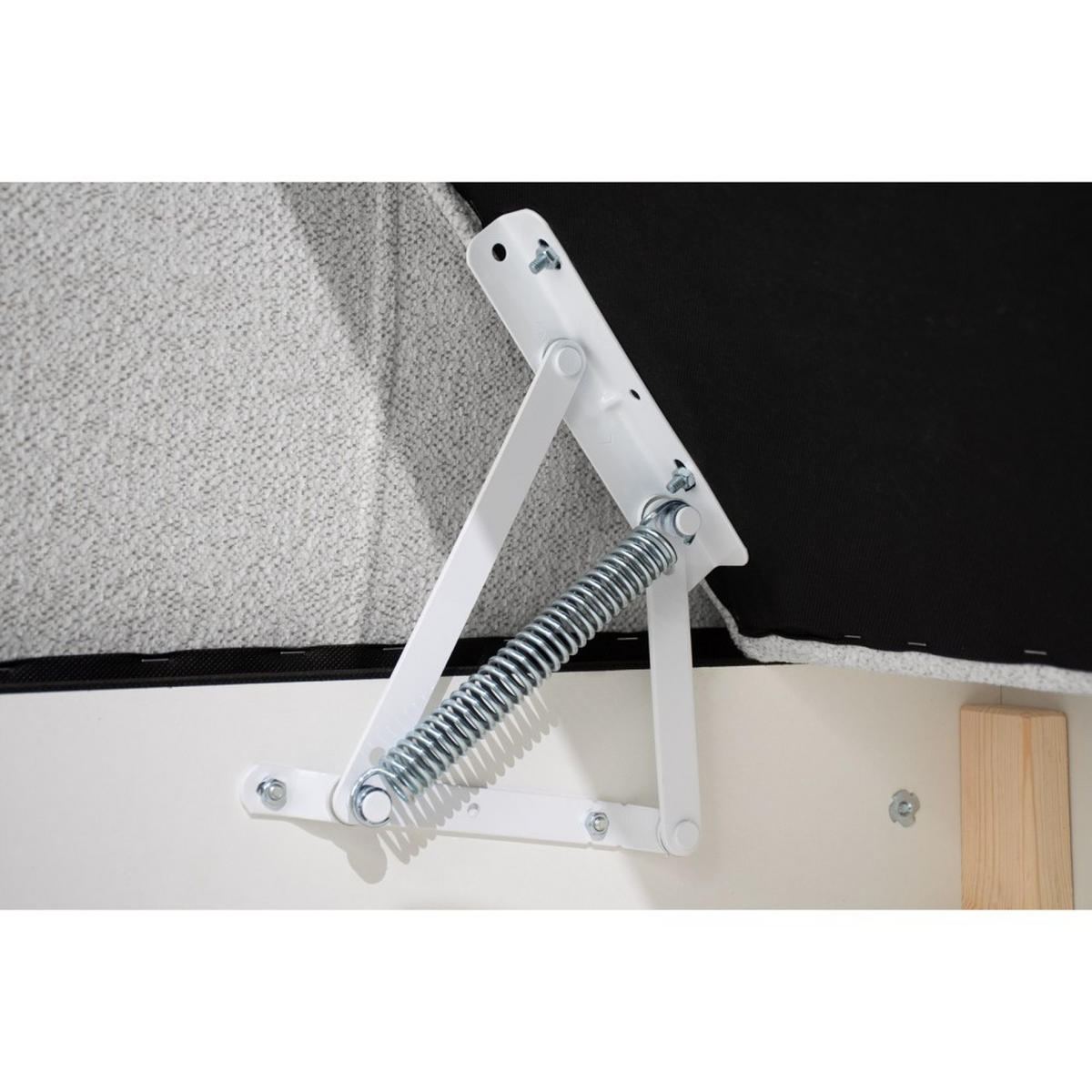 POLSTERBETT Topiq I 144/203/103 hellgrau, Bouclé-Stoff - Hellgrau, Holzwerkstoff (140/200cm) - Beautysofa