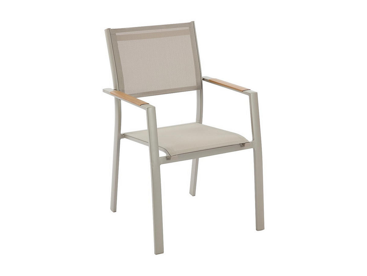 GARTENSTUHL 2er-Set - 57 cm x 60 cm - Metall - Taupe - MACILA - Taupe, Metall (57/89/60cm) - Vente-Unique
