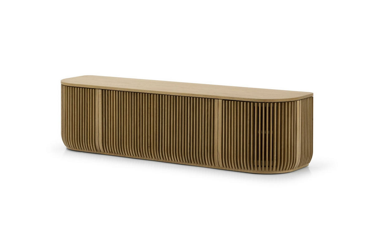 TV-MÖBEL Franz, Natur Massiveiche - Beige, Holz (45/45/175cm) - WOODEK
