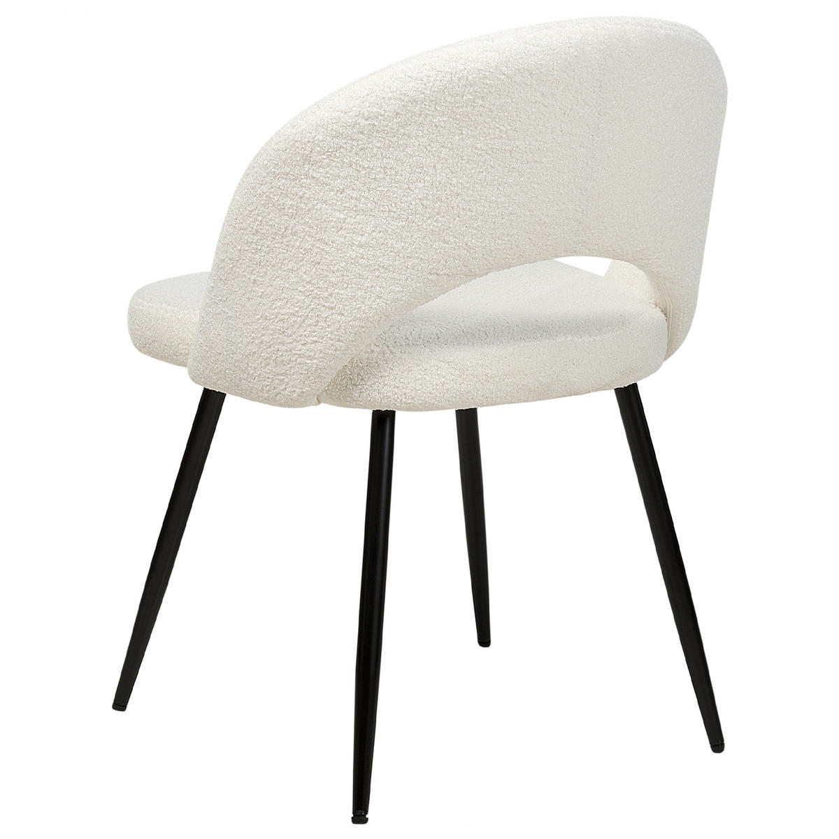 ESSZIMMERSTUHL 2er-Set Polyester Weiß Onaga - Weiß, Textil/Metall (52/77/56cm) - Beliani