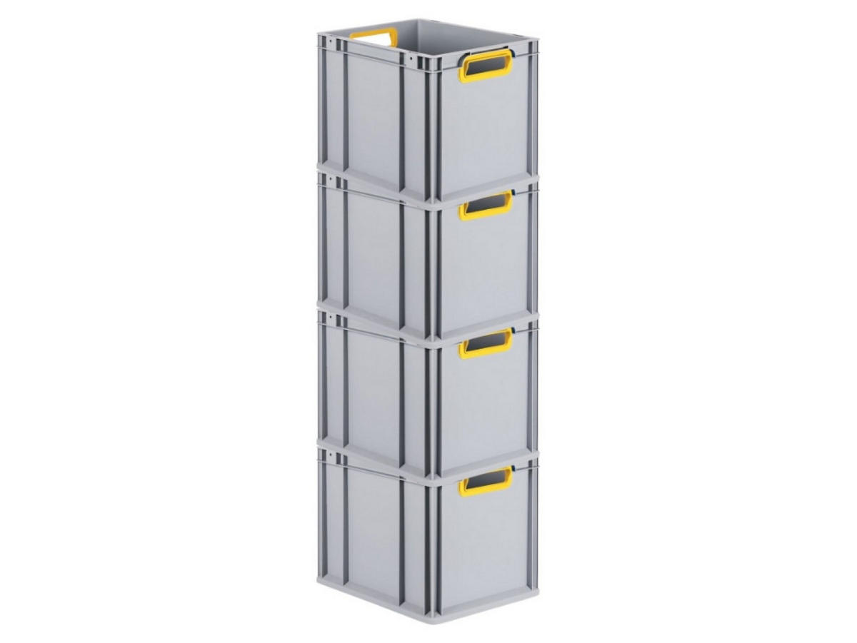 EUROBOX 4x Nextgen Color 32x30x40cm 30 Liter Griffe Gelb Offen - Gelb, Kunststoff (30/32/40cm) - PROREGAL