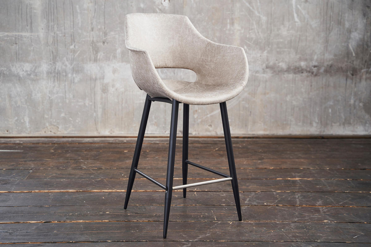 BARHOCKER ZAJA Weiß Microfaser - Weiß, Textil (57/114/59cm) - KAWOLA