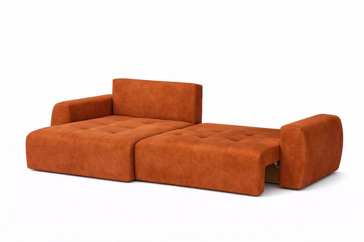 ECKSOFA Mit Schlaffunktion Und Bettkasten L-Form Ivo L, Veloursstoff Salvador, Braun, Links - Braun, Holz (250/142cm) - Kaiser Möbel