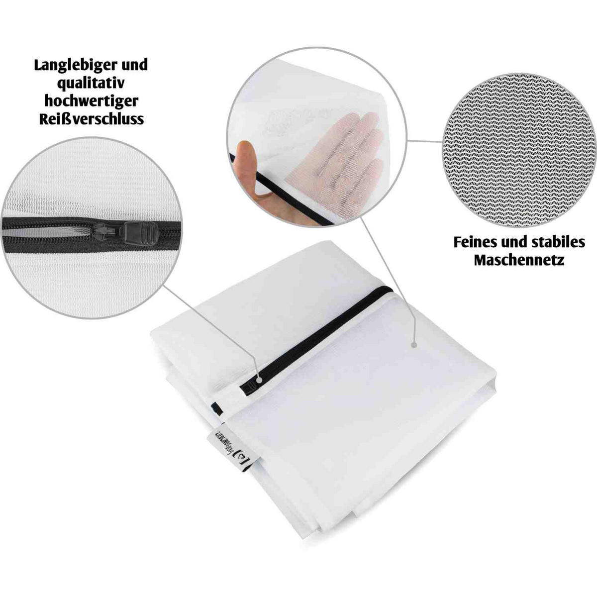 WÄSCHENETZ XXL 100X90CM LIEBLINGS Ding Wäschenetz - Weiß, Textil (90/1/100cm) - Lieblings Ding