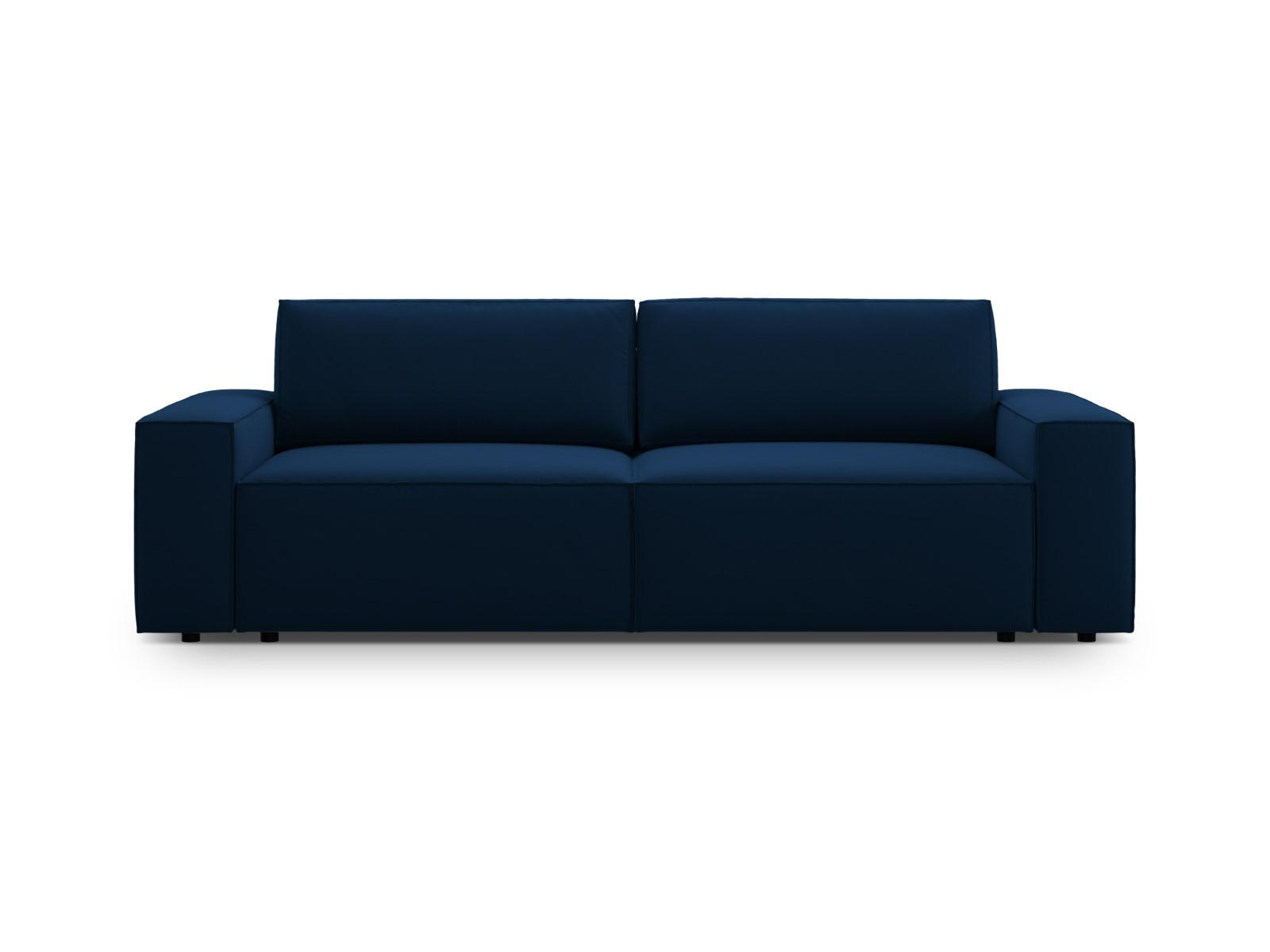 SOFA ausklappbar mit Bettkasten Jodie aus Samt königsblau 3 Sitzplätze - Dunkelblau, Textil (107/86/247cm) - Micadoni