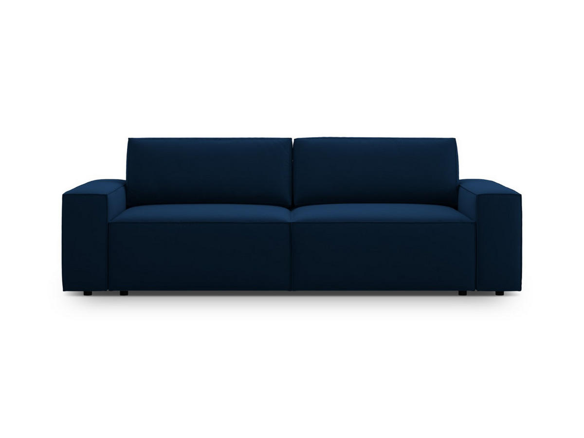 SOFA ausklappbar mit Bettkasten Jodie aus Samt königsblau 3 Sitzplätze - Dunkelblau, Textil (107/86/247cm) - Micadoni