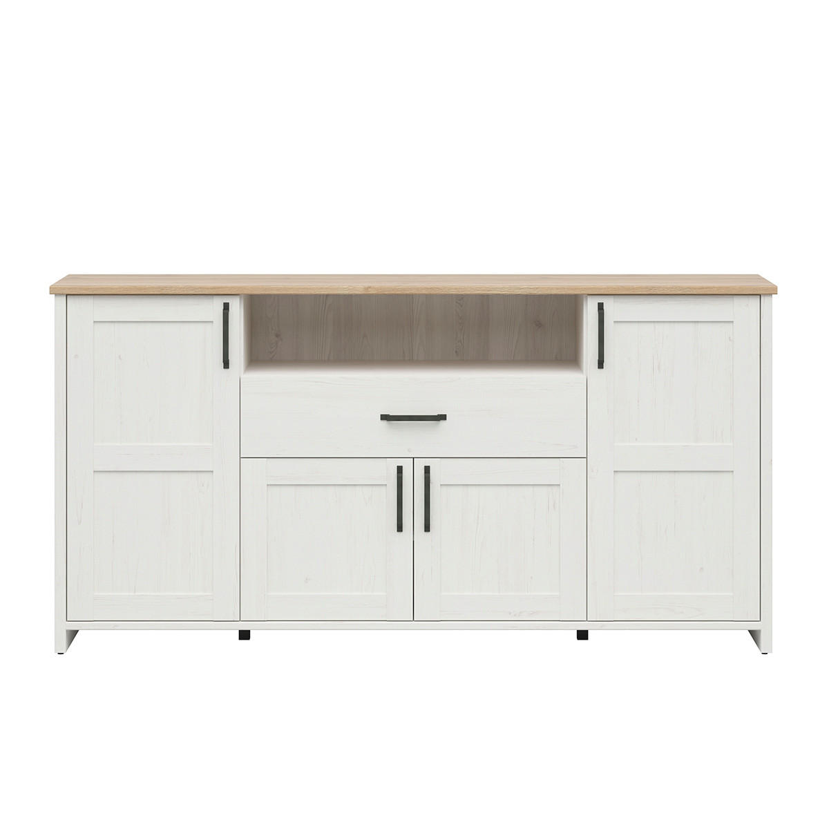 SIDEBOARD Aksel Weiß und Holz - Weiß, Holzwerkstoff (194/99/43cm) - Petits-meubles