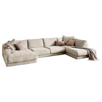 WOHNLANDSCHAFT MADELINE Cremeweiß Cord - Creme/Schwarz, Kunststoff/Textil (425/86/224cm) - KAWOLA