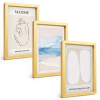 BILDER SET 3er Set - 20x30 cm Goldrahmen - Matisses abstrakte Formen - Goldfarben, Kunststoff (20/30cm) - TULUP