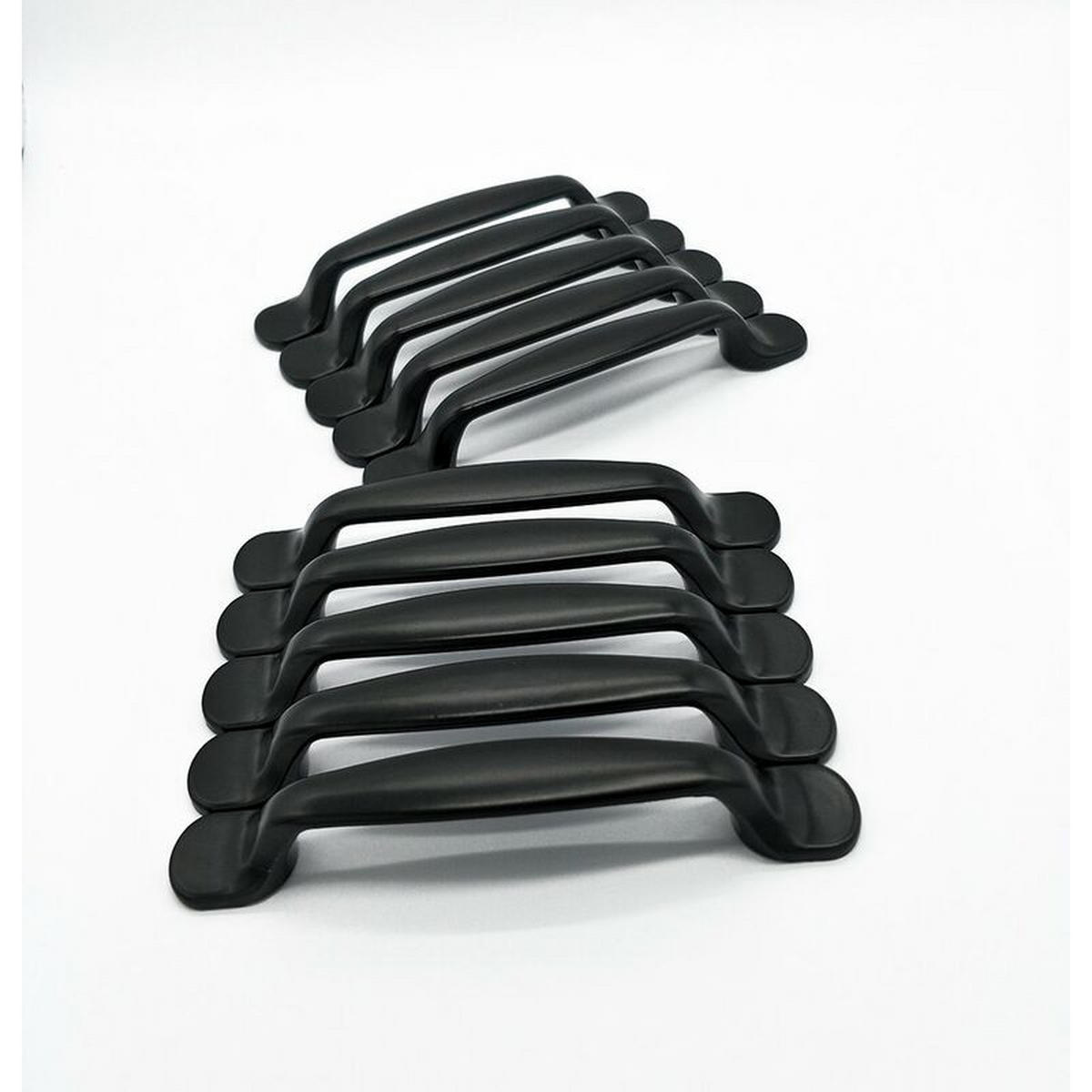 MÖBELGRIFF Schwarz 10er-Set 128 mm Aluminium - Schwarz, Metall (1.5/3/16.3cm)