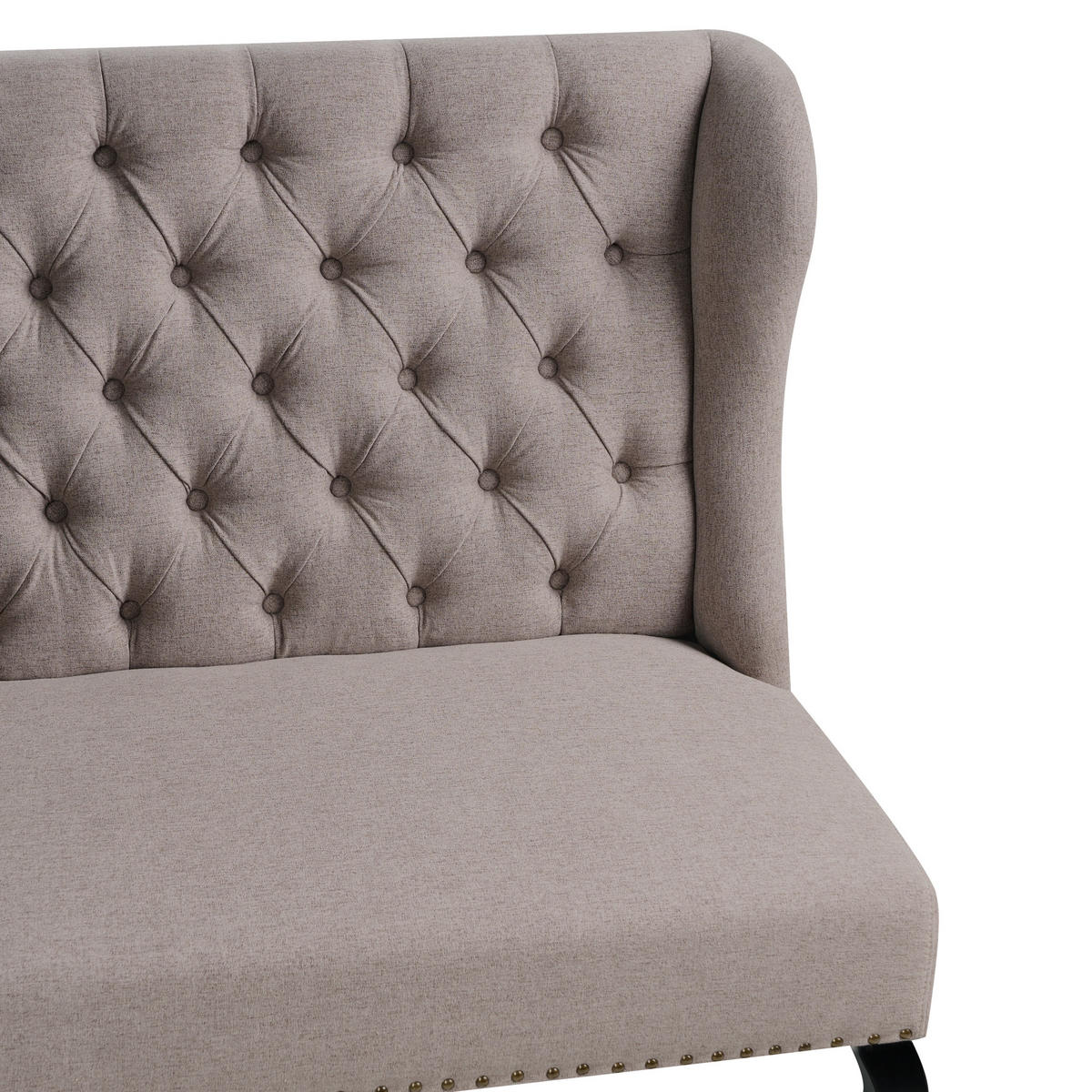 2-SITZER-KÜCHENSOFA hellbraun Torsby - Schwarz/Braun, Textil (154/106/63cm) - Beliani