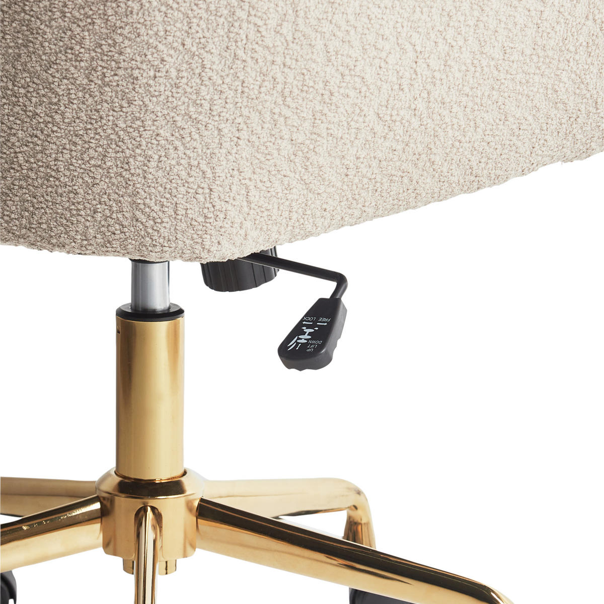 SCHREIBTISCHSTUHL Beige Palmdale - Beige, Textil (58/93/61cm) - Beliani