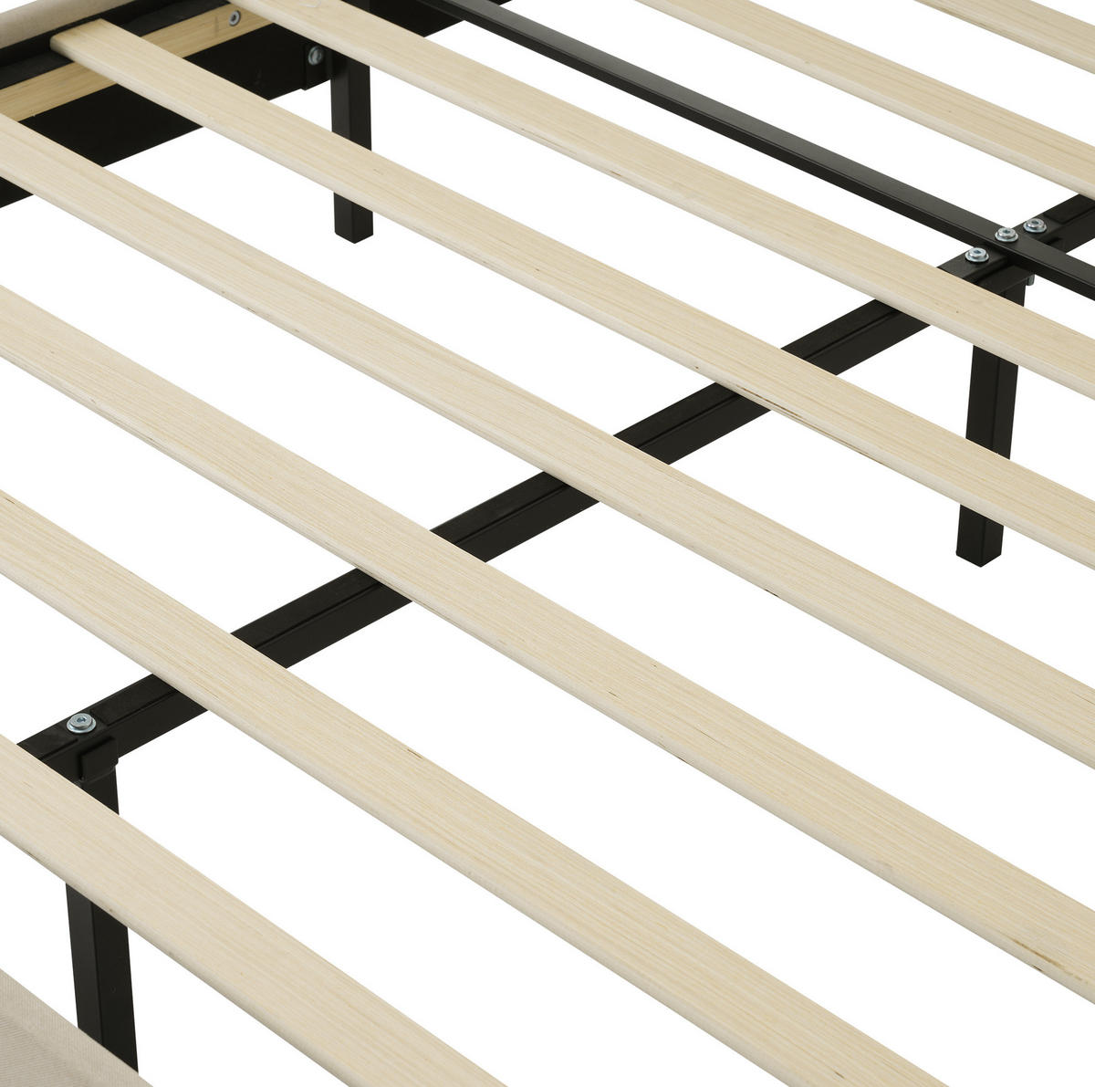 POLSTERBETT mit LED-Kopfteil 140x200 cm Leinen Beige - Beige, Metall (140/200cm) - Meubliv