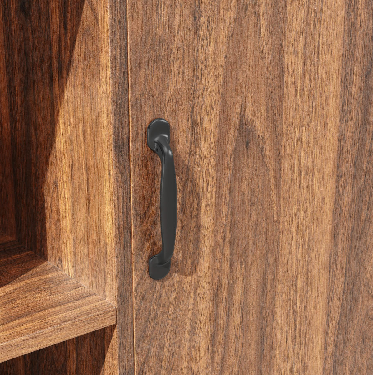 HOCHSCHRANK mit LED 140x40x185 cm MDF Glas Walnut Brown - Braun, Glas (40/185/140cm) - Meubliv