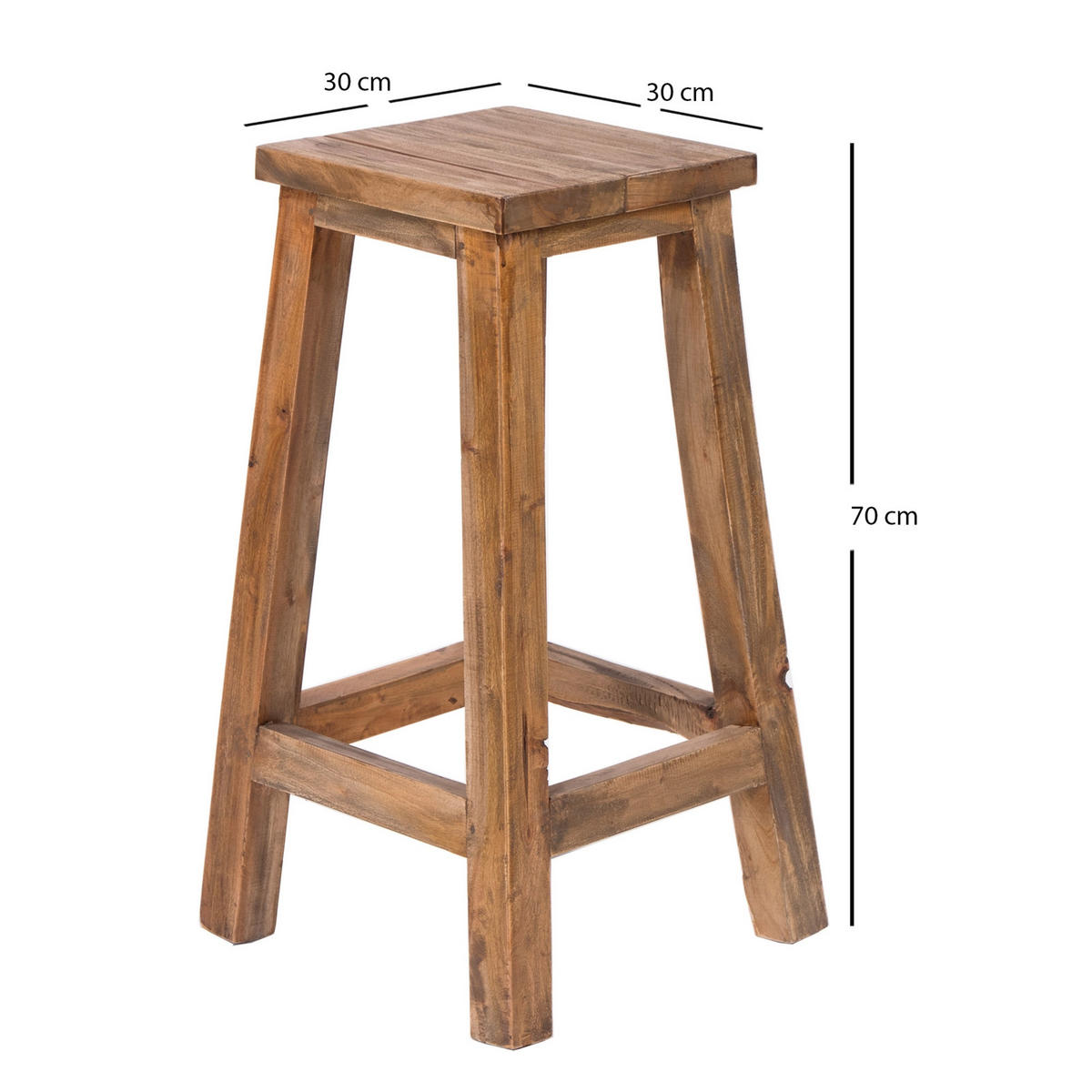 BARHOCKER Nippo Massivholz naturfarben - Naturfarben, Holz (35/70/35cm) - DESIGN DELIGHTS