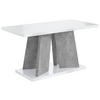 KAFFEETISCH 110x70x60 cm - Hochglanz Weiß / Betonoptik - UFOM - Weiß Hochglanz, Holzwerkstoff (110/70/60cm) - ALTDECOR