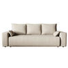 SOFA Bubi mit Bettkasten und Schlaffunktion, Velourstoff - Beige, Holzwerkstoff (242/85/95cm)
