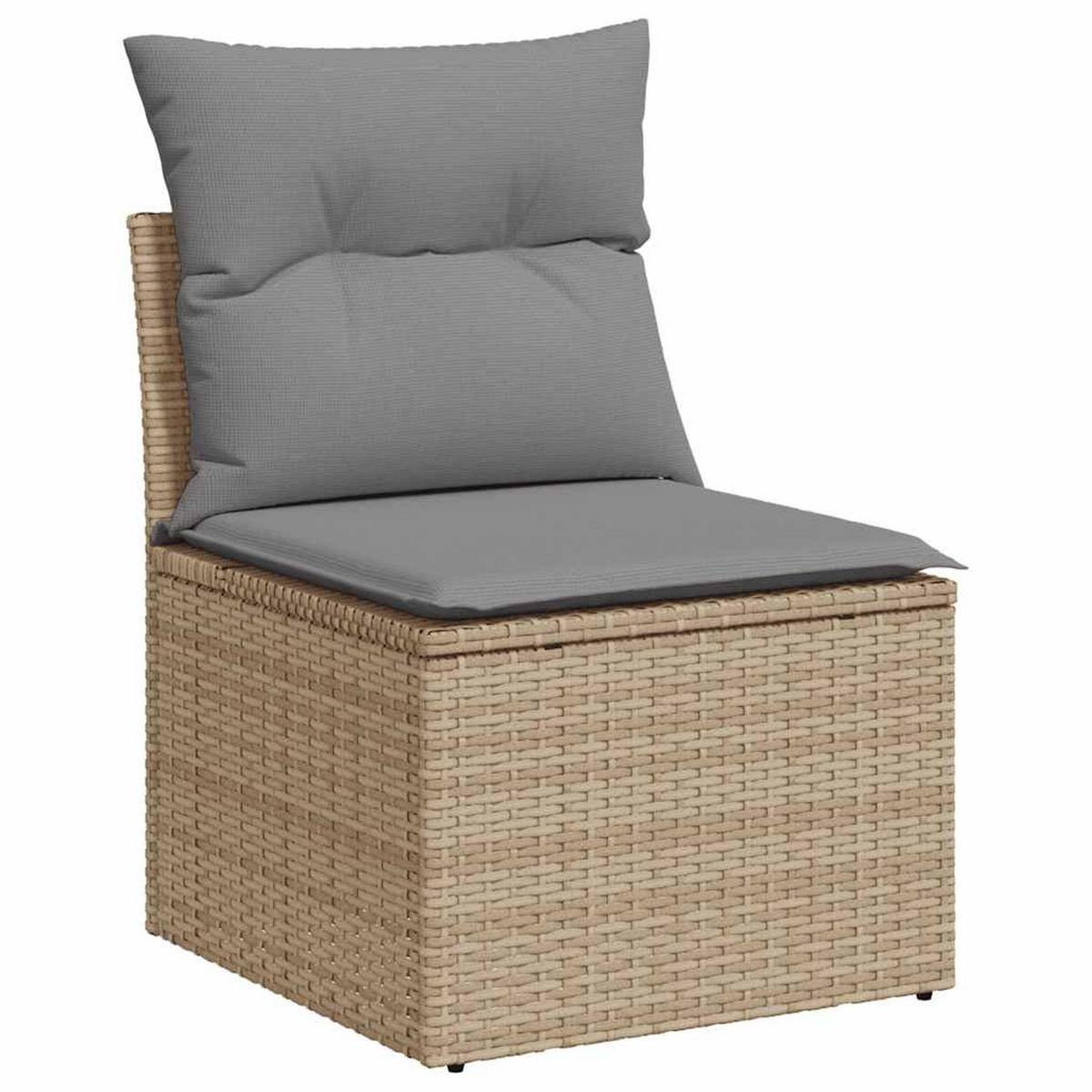 GARTEN-SOFAGARNITUR 4-TLG. Mit Kissen Beige Poly Rattan - Beige/Hellgrau, Kunststoff - vidaXL