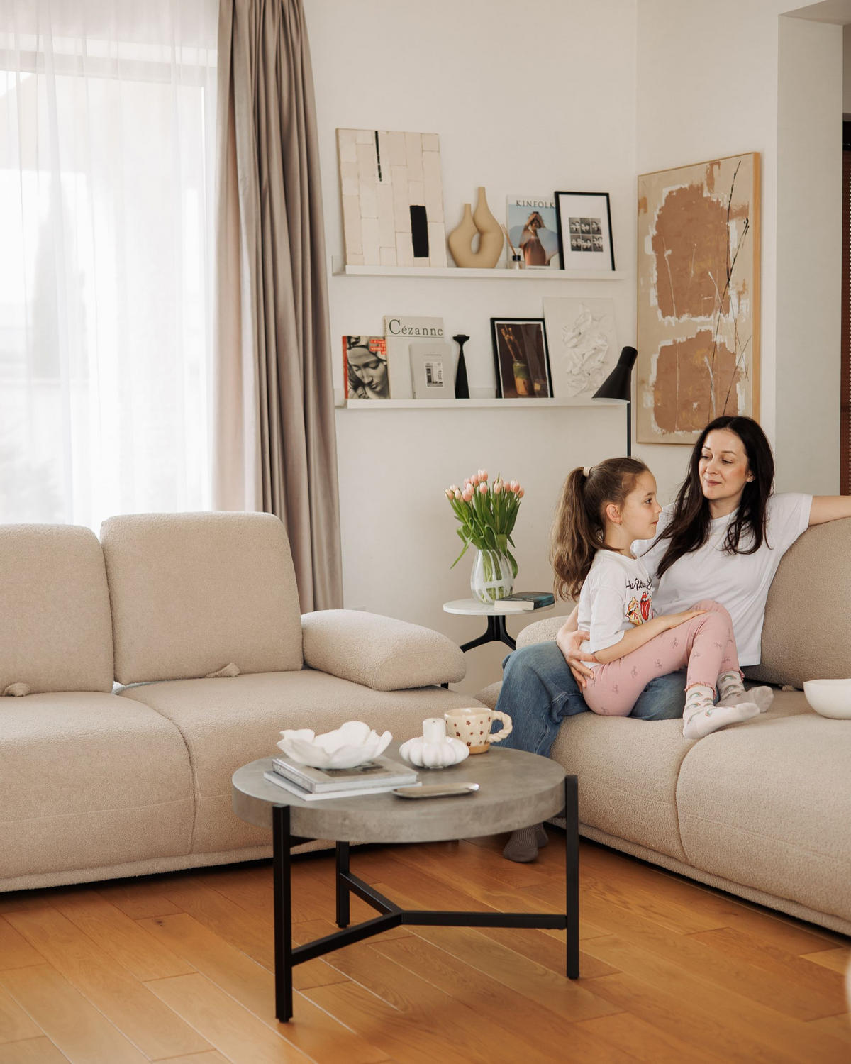 3-SITZER-SOFA Bouclé Beige Nacka - Beige/Braun, Textil (211/89/110cm) - Beliani
