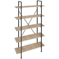 REGAL Glasgow,inklusive Kippschutz, 106 x 34,5 x 179,5 cm,Industrial Holz hell, Eiche Sonoma - Naturfarben, Holz (34.5/179.5/106cm) - tectake
