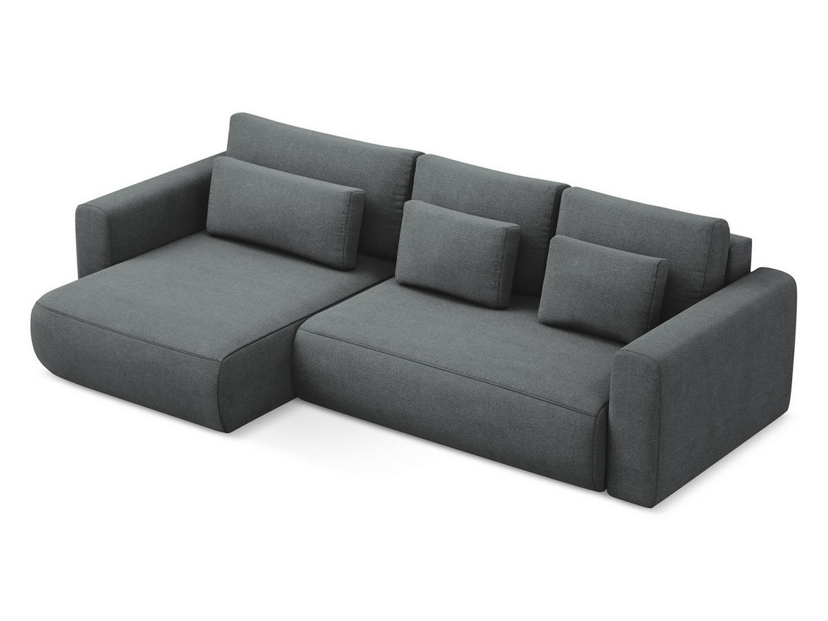 ECKSOFA mit Schlaffunktion Samt Stoff Violett - Lila/Flieder, Kunststoff/Textil (185/290cm) - Makamii