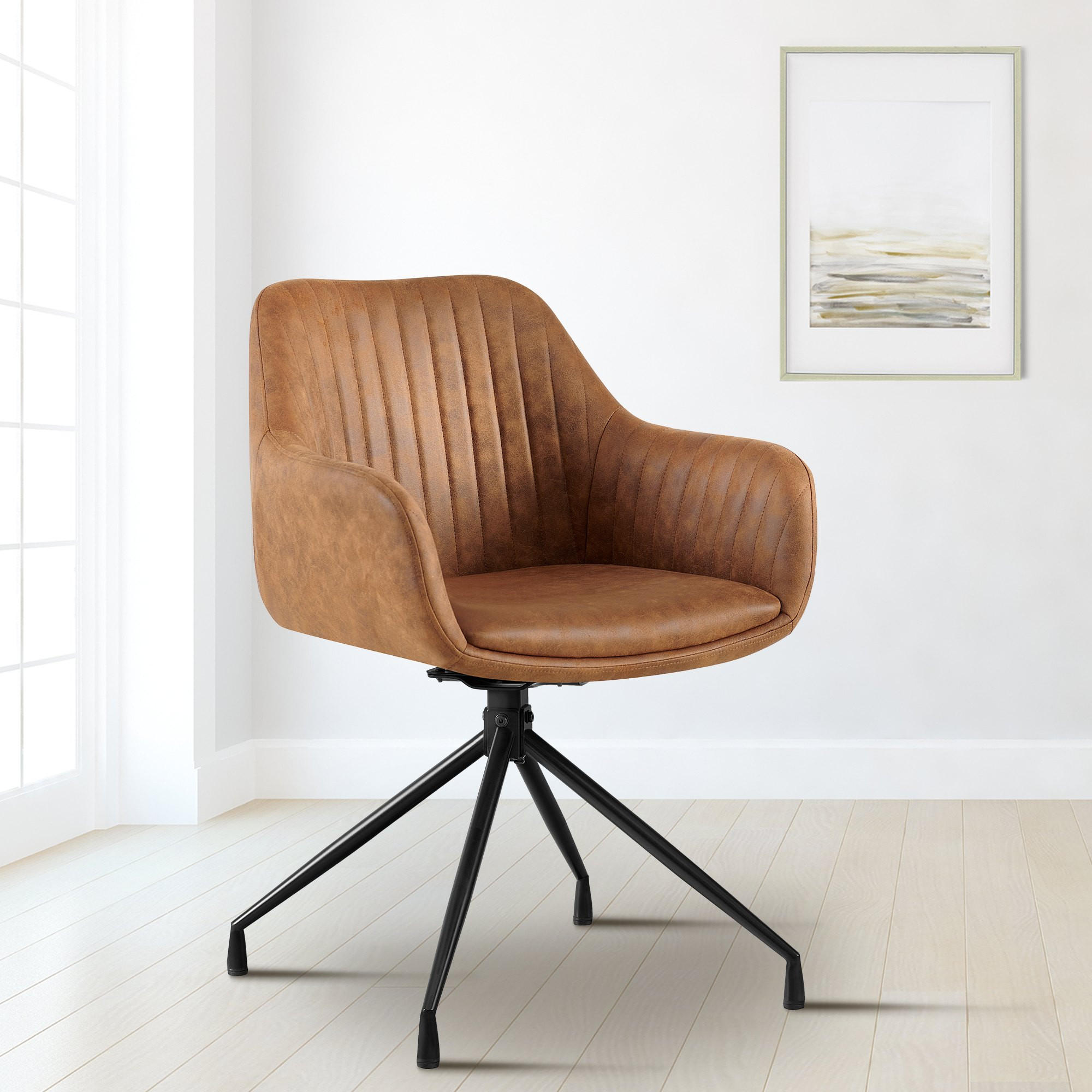 Thumbnail - Deluke Esszimmerstuhl, Hellbraun, Leder, 58x81x58 cm, Esszimmer, Stühle, Esszimmerstühle, Vierfußstühle